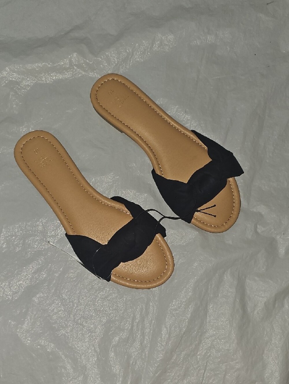 Time and Tru Women's Size 10 Knot Slide Sandals Navy New